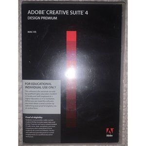 Adobe CS4 Creative Suite 4 Design Premium on 4 DVDs for Mac OS + Serial Number